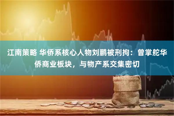 江南策略 华侨系核心人物刘鹏被刑拘：曾掌舵华侨商业板块，与物产系交集密切